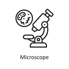 Microscope vector outline Icon Design illustration. Medical Symbol on White background EPS 10 File