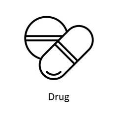 Drug vector outline Icon Design illustration. Medical Symbol on White background EPS 10 File