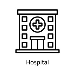 Hospital vector outline Icon Design illustration. Medical Symbol on White background EPS 10 File