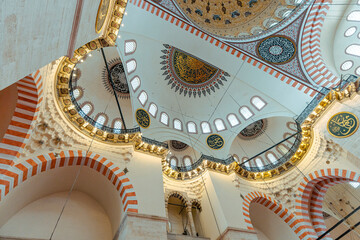 interior of suleymaniye mosque in istanbul