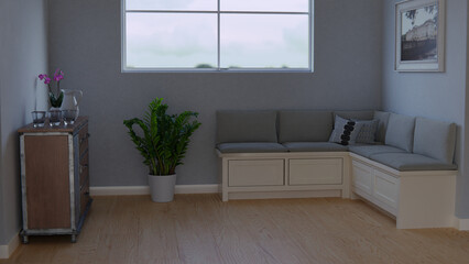 3D Rendering of breakfast nook