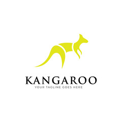 Vector Logo Illustration Australian Kangaroo Mascot Cartoon