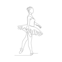 Vector illustration of ballerina drawn in line art style