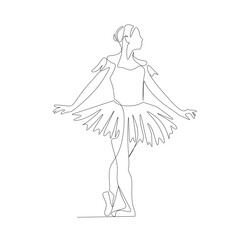 Vector illustration of ballerina drawn in line art style