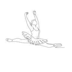Vector illustration of ballerina drawn in line art style