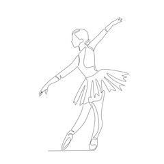 Vector illustration of ballerina drawn in line art style