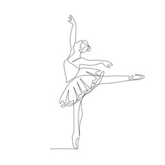 Vector illustration of ballerina drawn in line art style © Nataliia