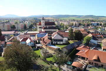 Fototapeta na wymiar View from Filakovo castle in south of central Slovakia to Filakovo town