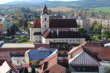 View from Filakovo castle in south of central Slovakia to Filakovo town