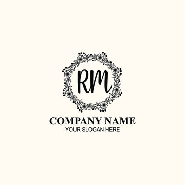 Letter RM Beautiful handwriting logo