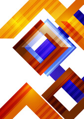 Futuristic abstract background with bright geometric shapes. Cover of technology business presentation. Vector