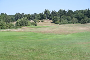 A putting green on an English gold course.