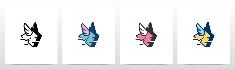 Fototapeta premium Flying With Wings Letter Logo Design A