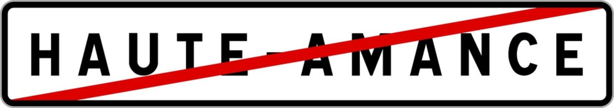 Panneau sortie ville agglom&eacute;ration Haute-Amance / Town exit sign Haute-Amance