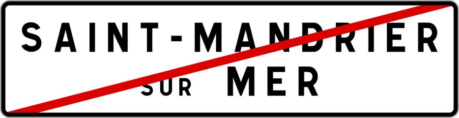 Panneau sortie ville agglomération Saint-Mandrier-sur-Mer / Town exit sign Saint-Mandrier-sur-Mer
