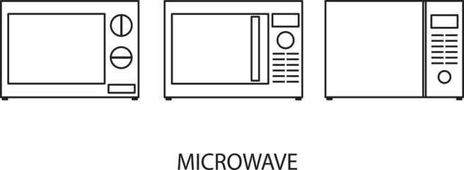Microondas icono vector sobre fondo blanco. Vista de frente 