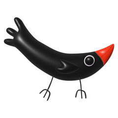 3d render illustration Common Blackbird