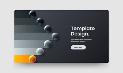 Minimalistic 3D spheres catalog cover concept. Clean brochure vector design layout.