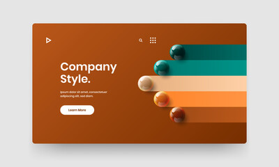 Naklejka premium Clean book cover design vector illustration. Modern 3D spheres leaflet template.
