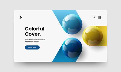Amazing realistic balls catalog cover illustration. Original website screen vector design layout.