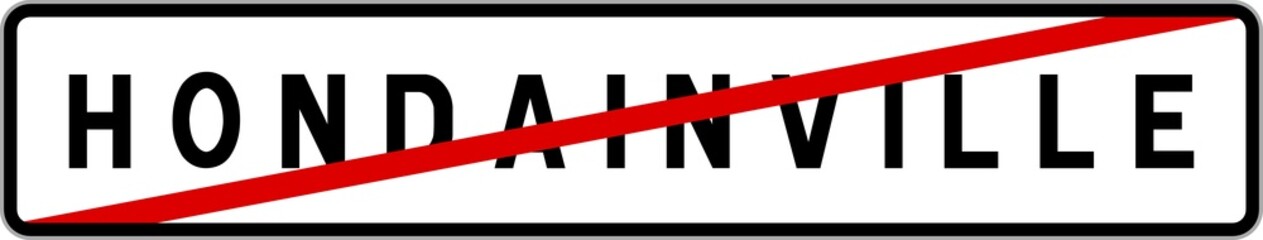 Panneau sortie ville agglomération Hondainville / Town exit sign Hondainville