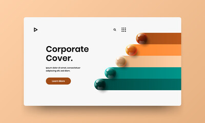 Amazing web banner design vector concept. Colorful 3D balls brochure layout.
