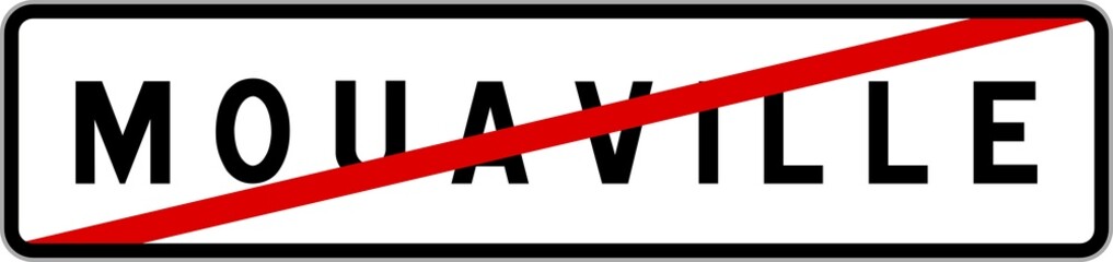 Panneau sortie ville agglomération Mouaville / Town exit sign Mouaville