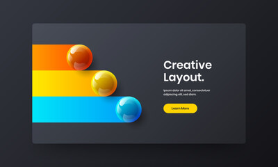 Colorful company cover design vector concept. Creative realistic balls handbill layout.