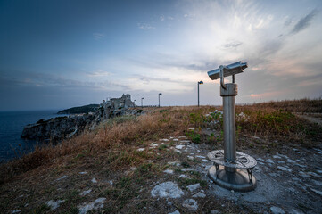 Italy, July 2022: architectural and landscape details of the island of San Nicola in the...