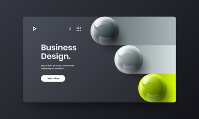 Simple corporate cover design vector layout. Colorful 3D balls annual report template.