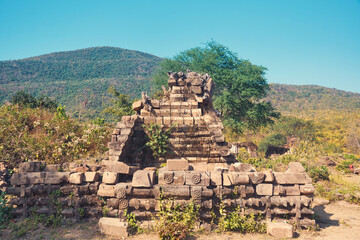 Remains of Adi Kalyaneswari Temple, near the famous terracotta made Garh Panchakot Pancharatna...