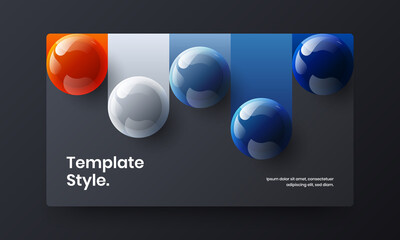Creative realistic balls postcard illustration. Unique site vector design concept.