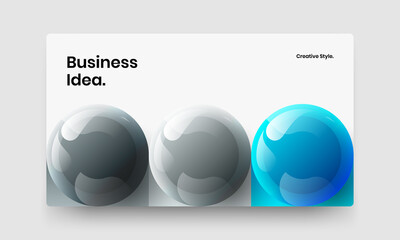 Premium front page vector design concept. Unique realistic balls corporate identity illustration.