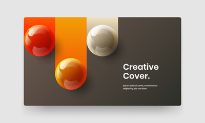 Unique presentation design vector concept. Original 3D spheres cover illustration.