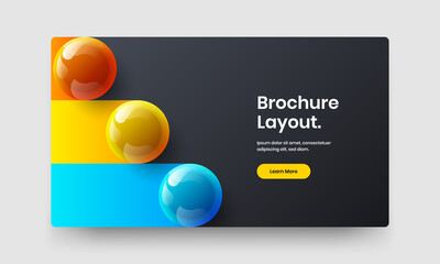 Original 3D balls site screen layout. Multicolored website design vector concept.
