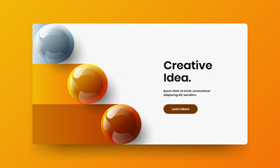 Bright company identity design vector illustration. Premium 3D balls poster concept.