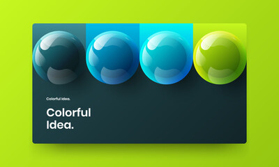 Colorful book cover vector design concept. Trendy 3D balls handbill illustration.