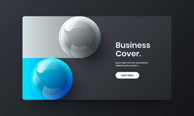 Bright website screen vector design illustration. Fresh realistic balls brochure concept.