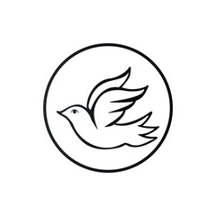 Obraz premium dove of peace. Mammal bird logo icon with white background 