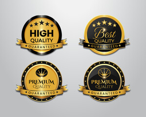 Best collection of premium high quality product gold badges and labels - obrazy, fototapety, plakaty