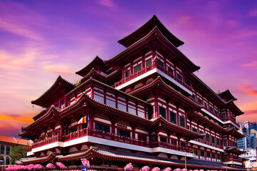 Singapore, Buddha Toothe  Relic Temple in Chinatown in Singapore