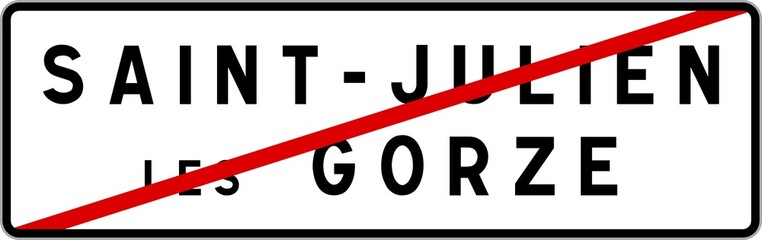 Panneau sortie ville agglomération Saint-Julien-lès-Gorze / Town exit sign Saint-Julien-lès-Gorze