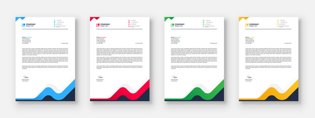 Modern Creative and Clean professional corporate company business letterhead template design with Multicolor Letterhead Bundle