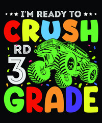 Back to school monster truck t shirt design