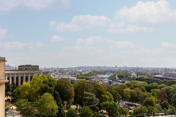 vue sur paris depuis le trocadéro - obrazy, fototapety, plakaty