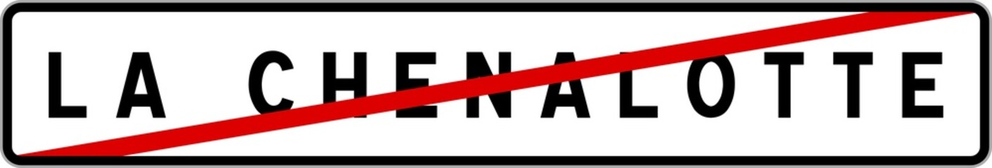 Panneau sortie ville agglomération La Chenalotte / Town exit sign La Chenalotte
