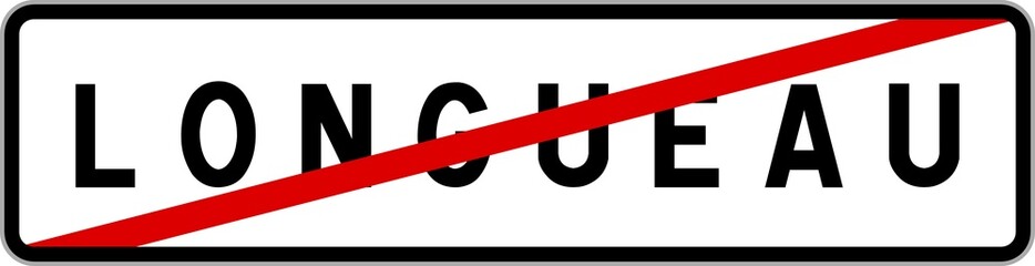 Panneau sortie ville agglomération Longueau / Town exit sign Longueau