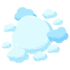 Meubelstickers Background with blue clouds. Cartoon image of overcast sky. © incomible