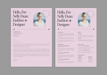 Pink Modern Resume Layout Design