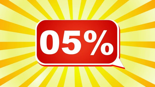 05%, five percent discount off red rectangle